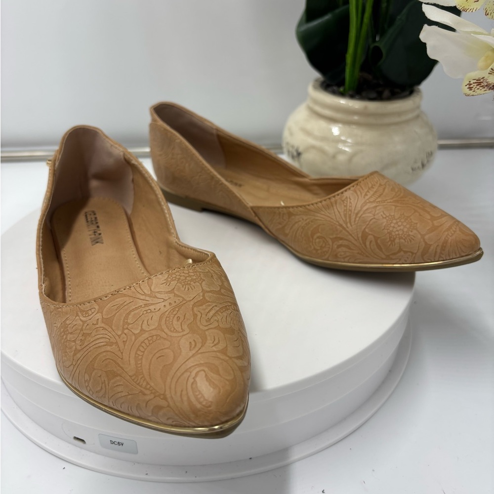 Celebrity Pink Elegant Tan Flats